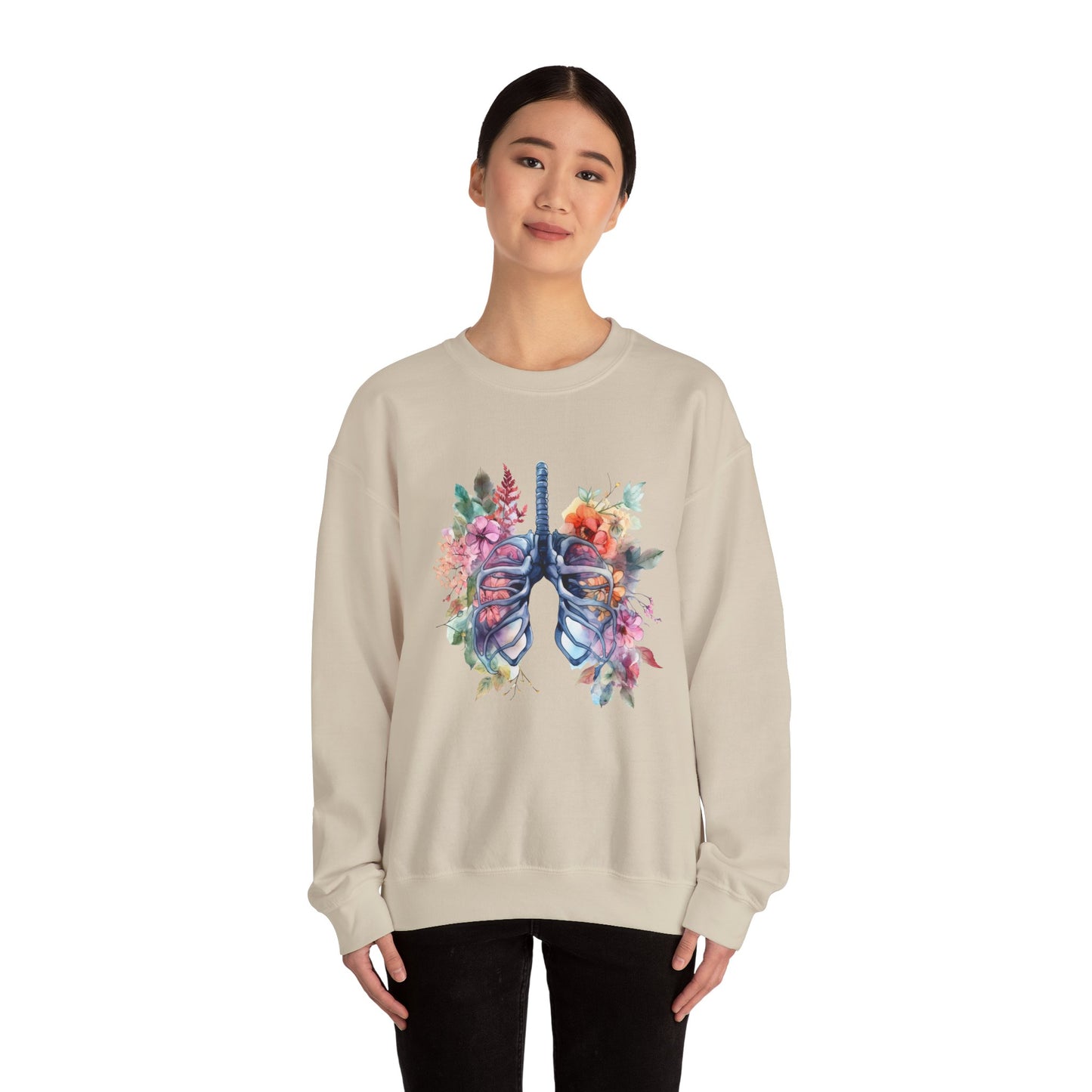 Flower Lungs - Unisex Midweight Softstyle Fleece Crewneck Sweatshirt