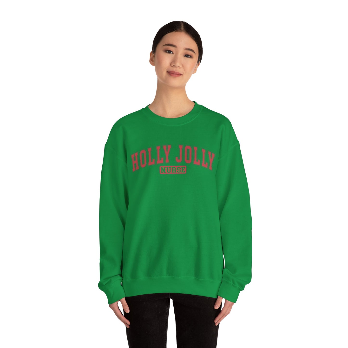 Holly Jolly Nurse Fleece Crewneck Sweatshirt