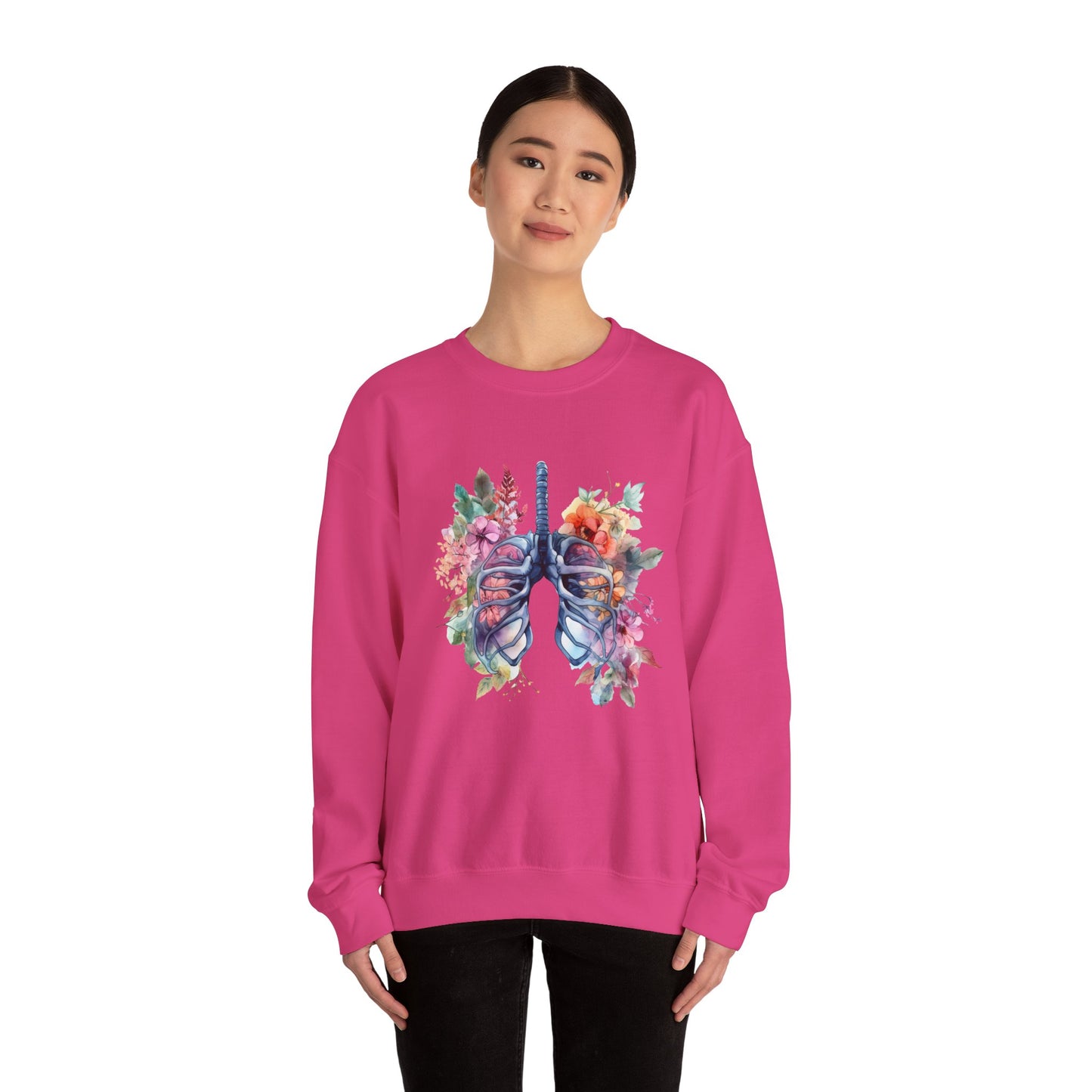 Flower Lungs - Unisex Midweight Softstyle Fleece Crewneck Sweatshirt