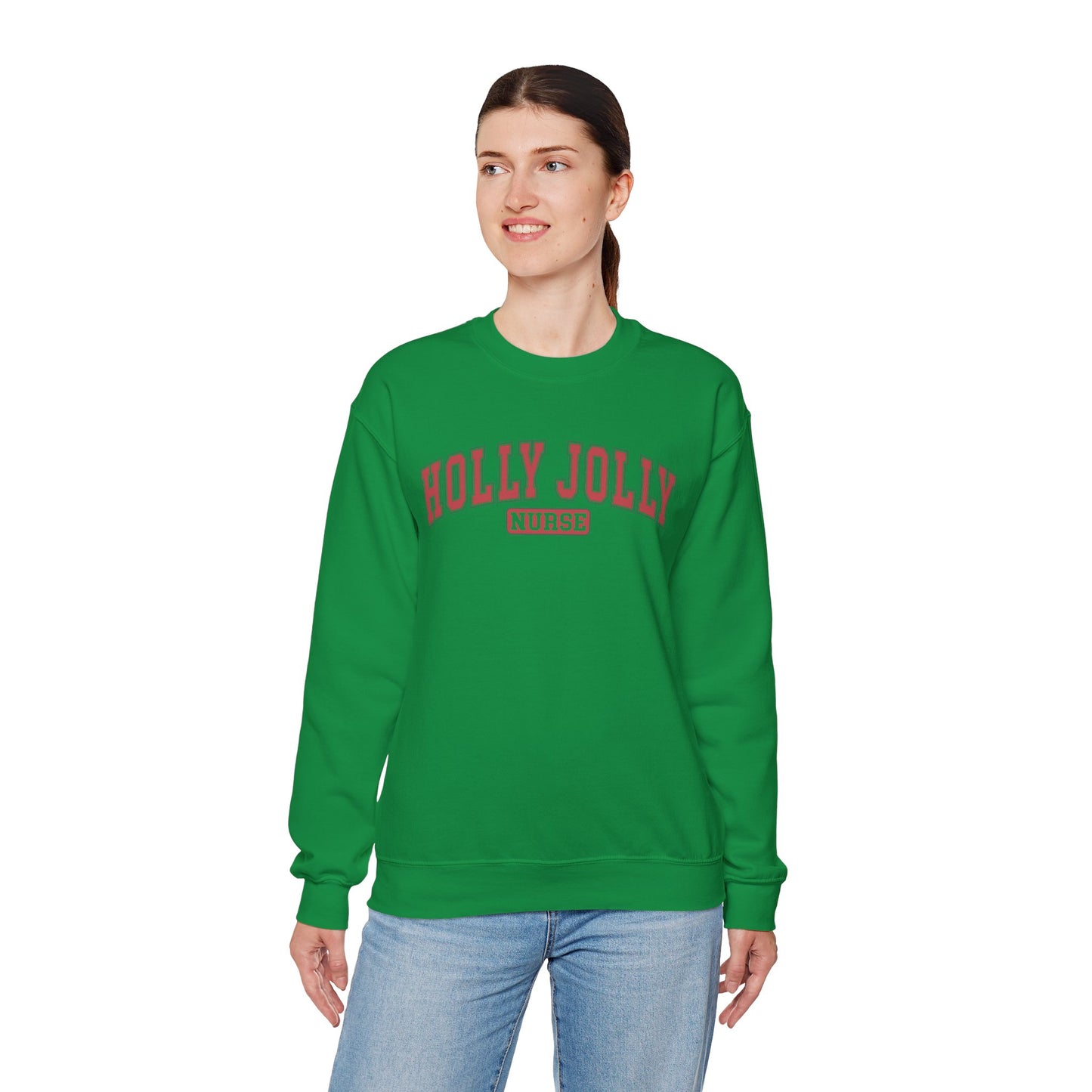 Holly Jolly Nurse Fleece Crewneck Sweatshirt