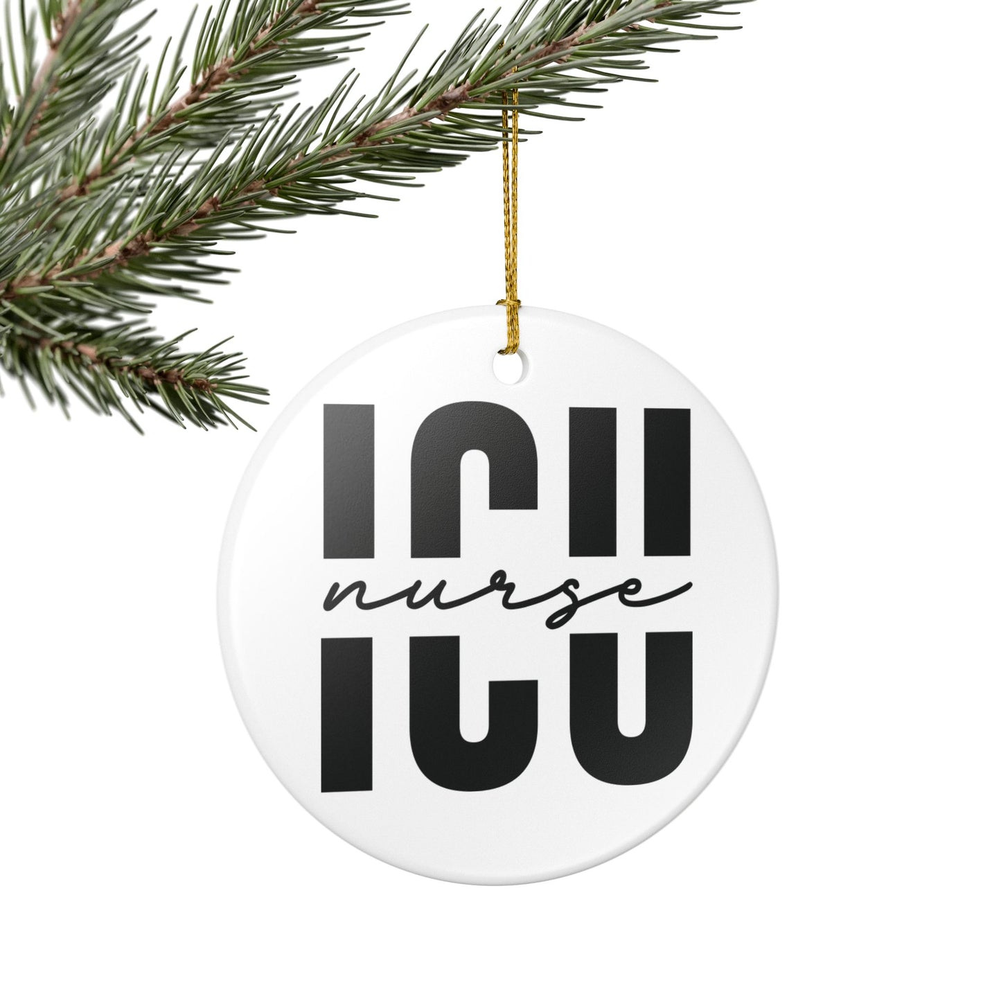 ICU Nurse Ceramic Holiday Ornament