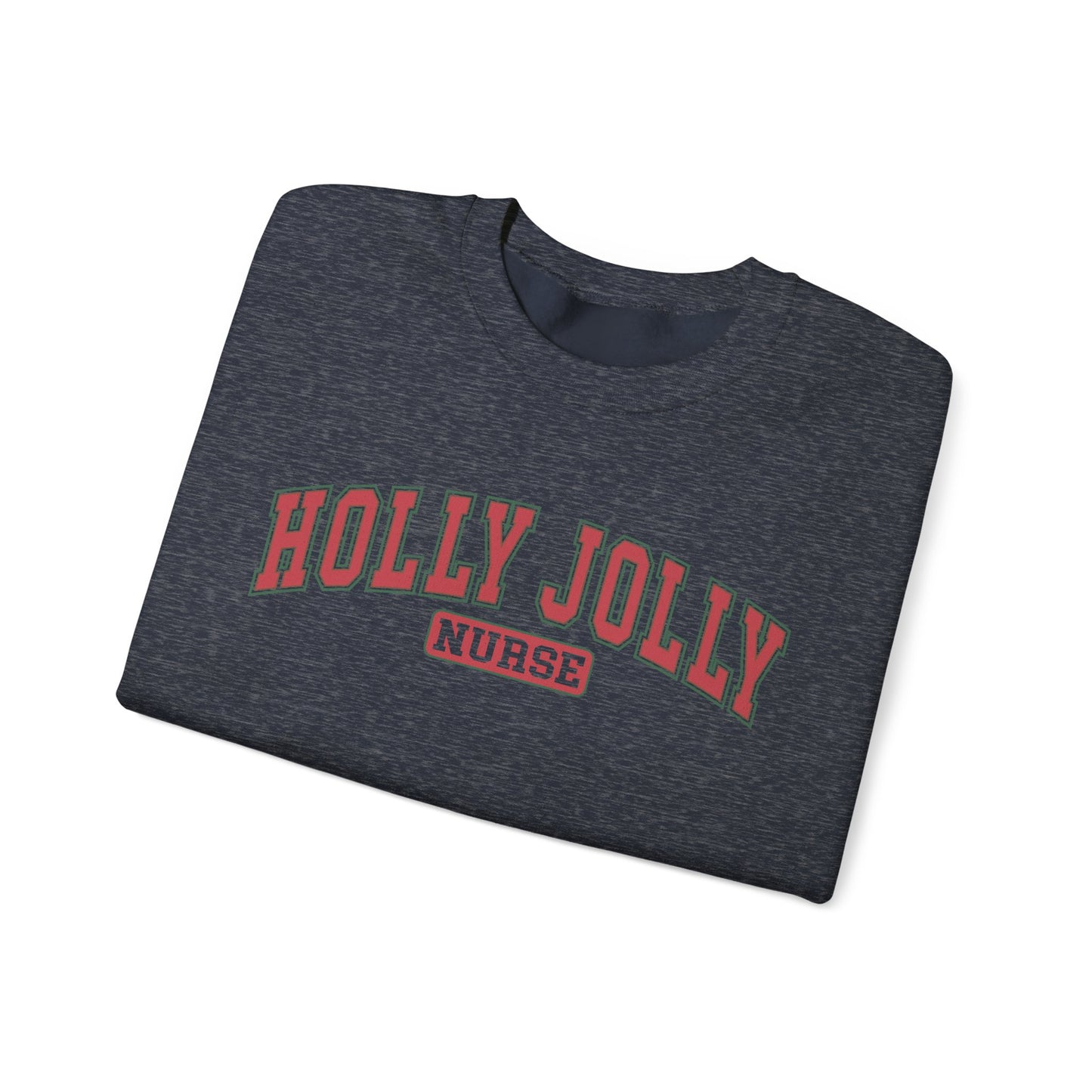 Holly Jolly Nurse Fleece Crewneck Sweatshirt