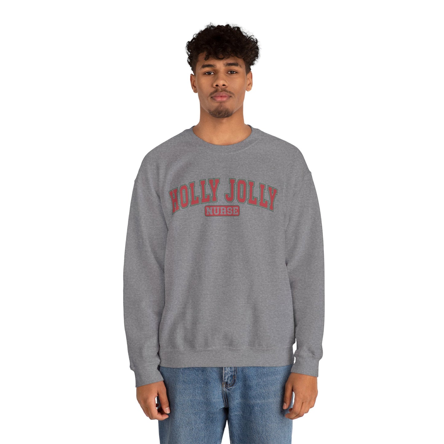 Holly Jolly Nurse Fleece Crewneck Sweatshirt