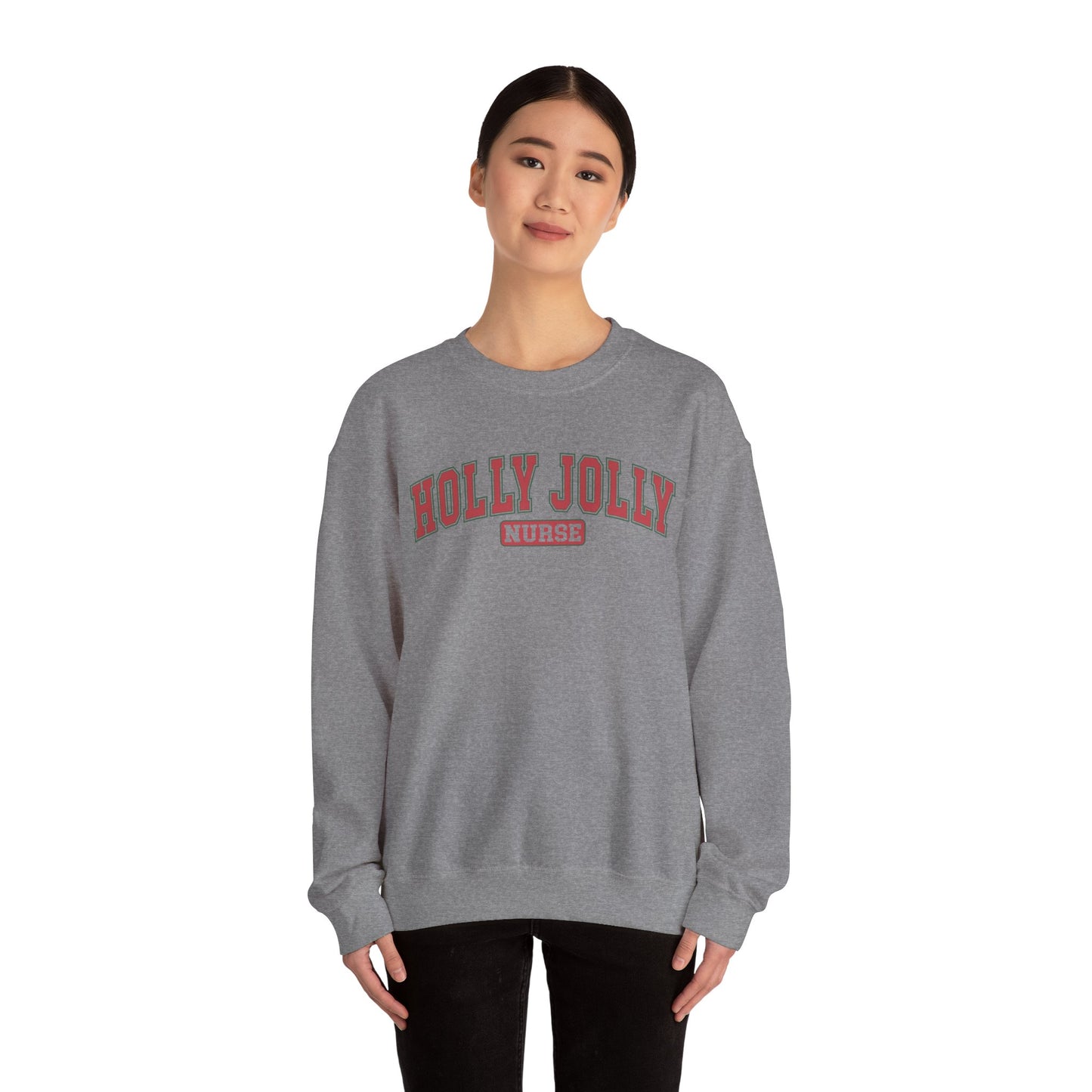 Holly Jolly Nurse Fleece Crewneck Sweatshirt