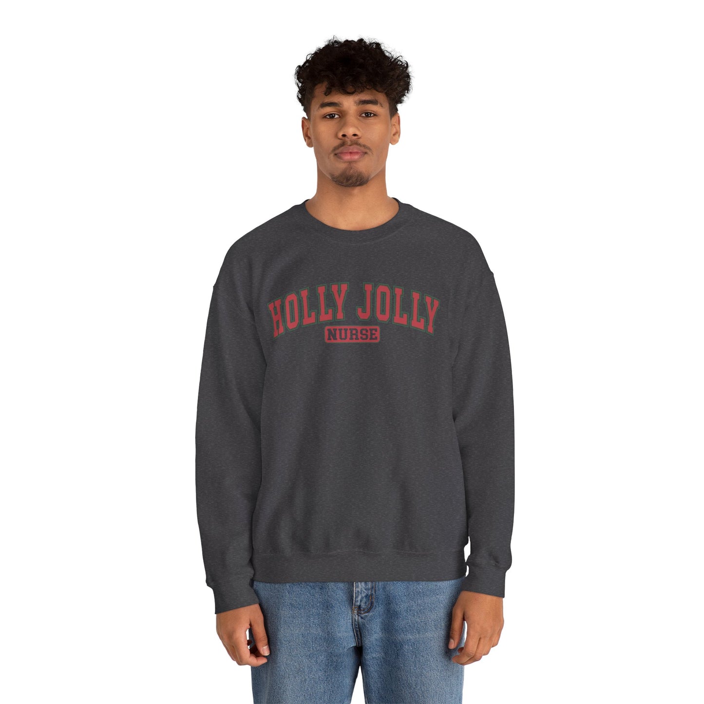 Holly Jolly Nurse Fleece Crewneck Sweatshirt