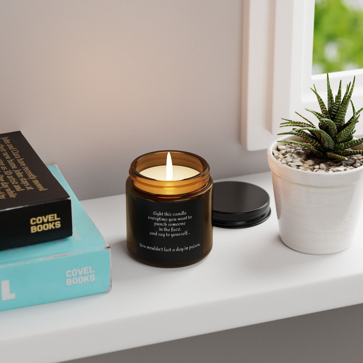 Funny Scented Soy Candle (Multi-Size, Amber Jar)