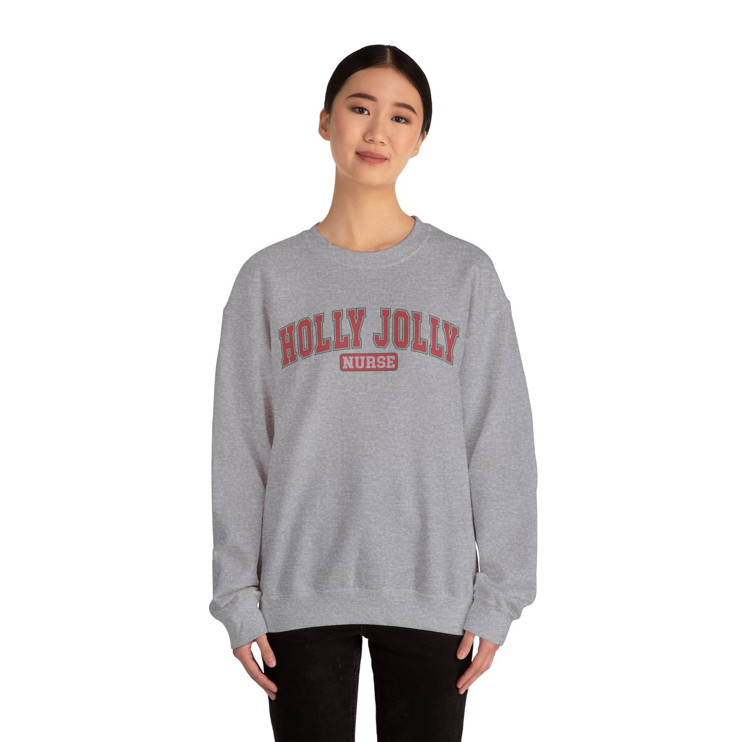 Holly Jolly Nurse Fleece Crewneck Sweatshirt