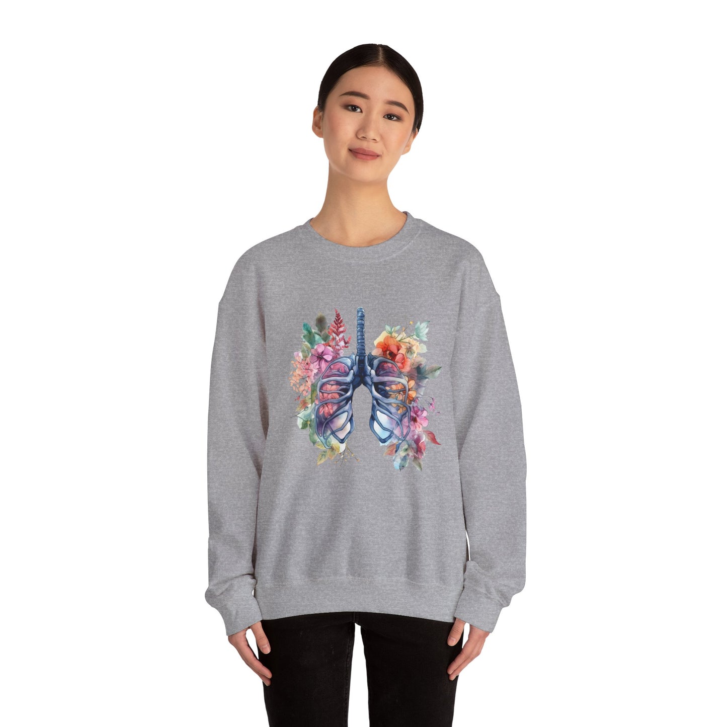 Flower Lungs - Unisex Midweight Softstyle Fleece Crewneck Sweatshirt