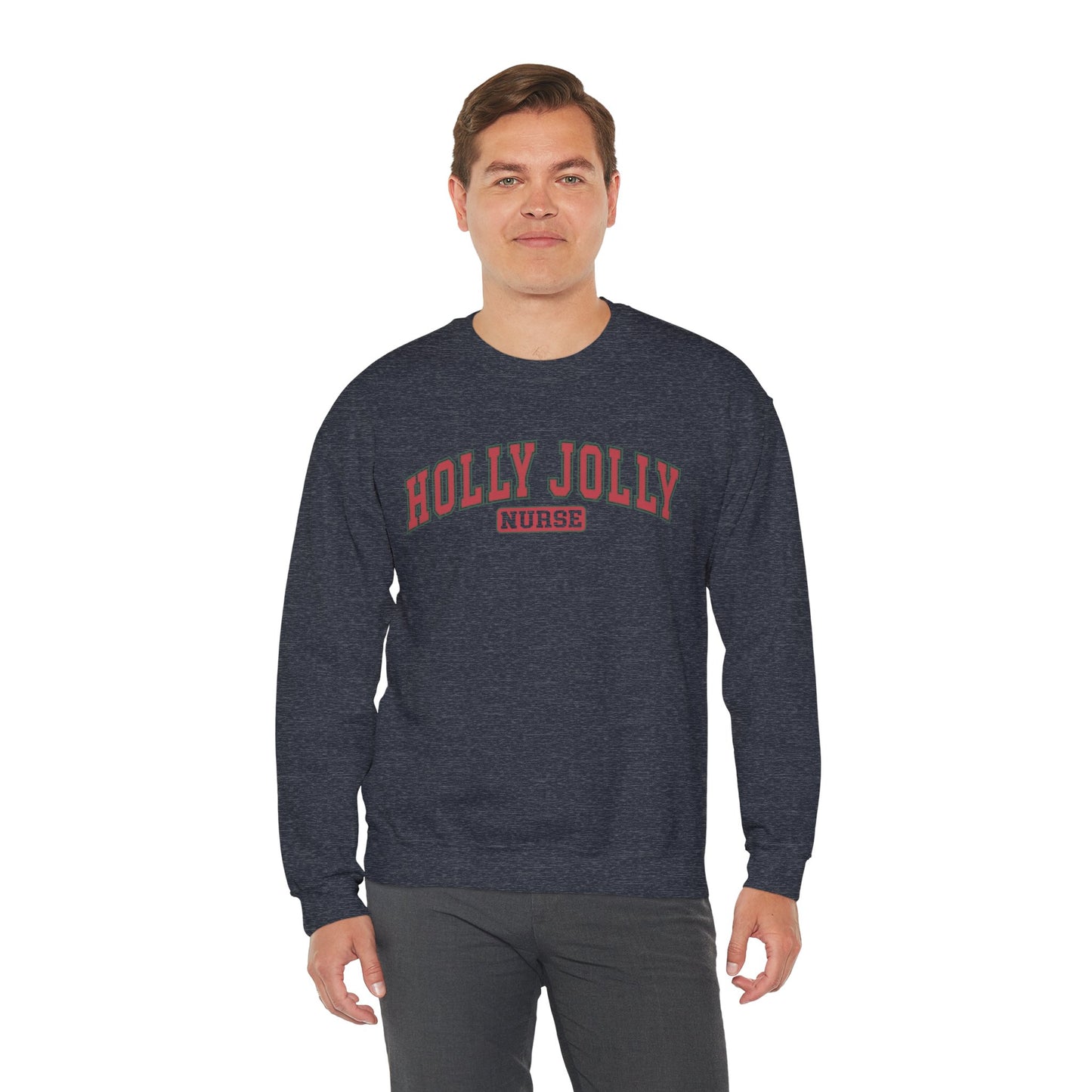 Holly Jolly Nurse Fleece Crewneck Sweatshirt