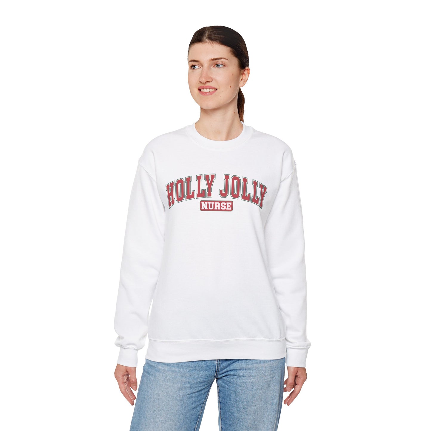 Holly Jolly Nurse Fleece Crewneck Sweatshirt
