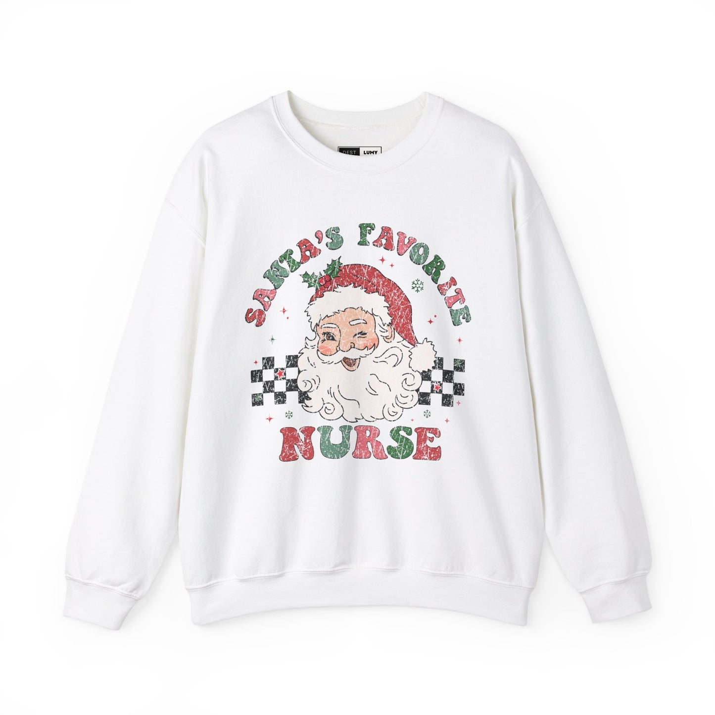 Santa's Favorite Nurse - Unisex Midweight Softstyle Fleece Crewneck Sweatshirt