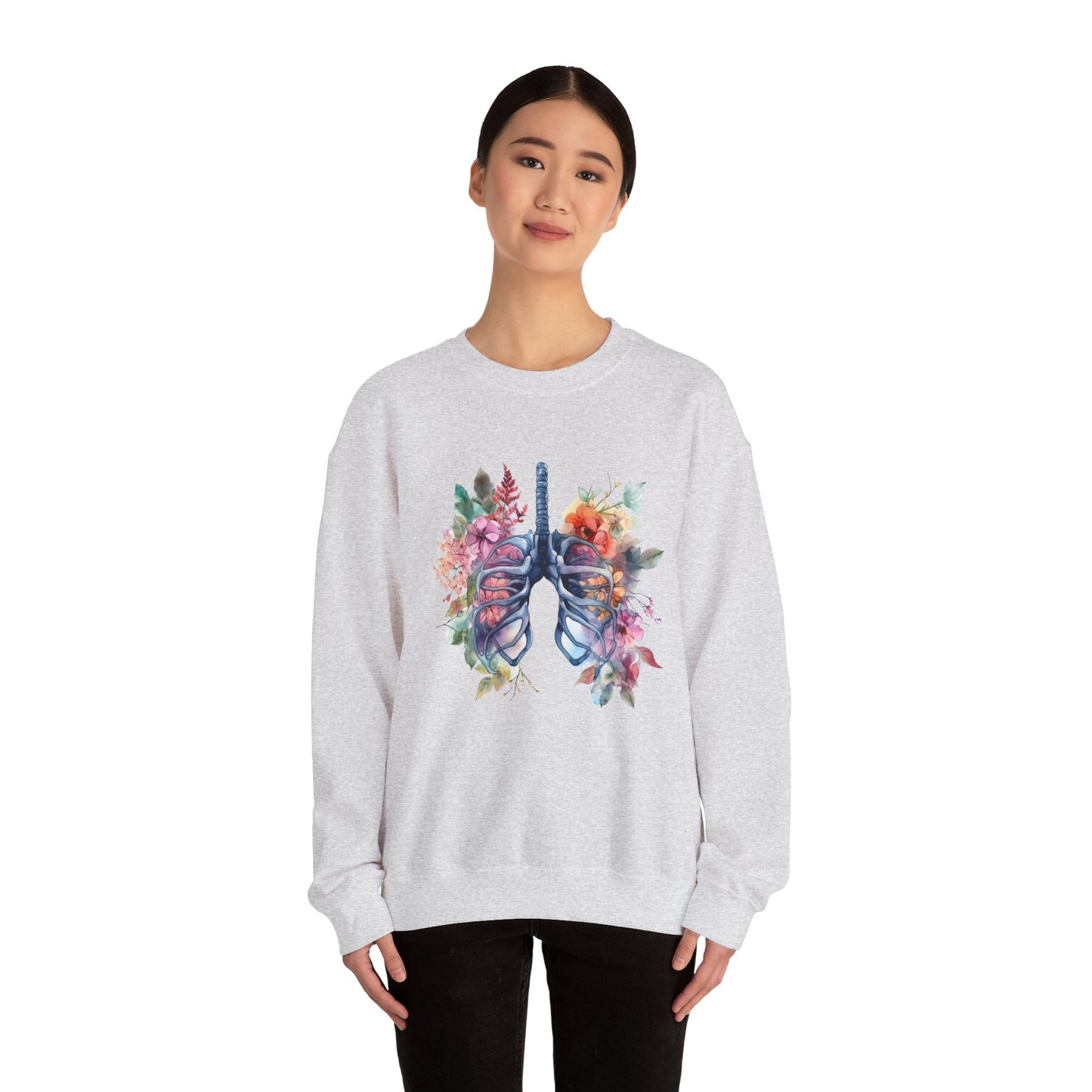 Flower Lungs - Unisex Midweight Softstyle Fleece Crewneck Sweatshirt