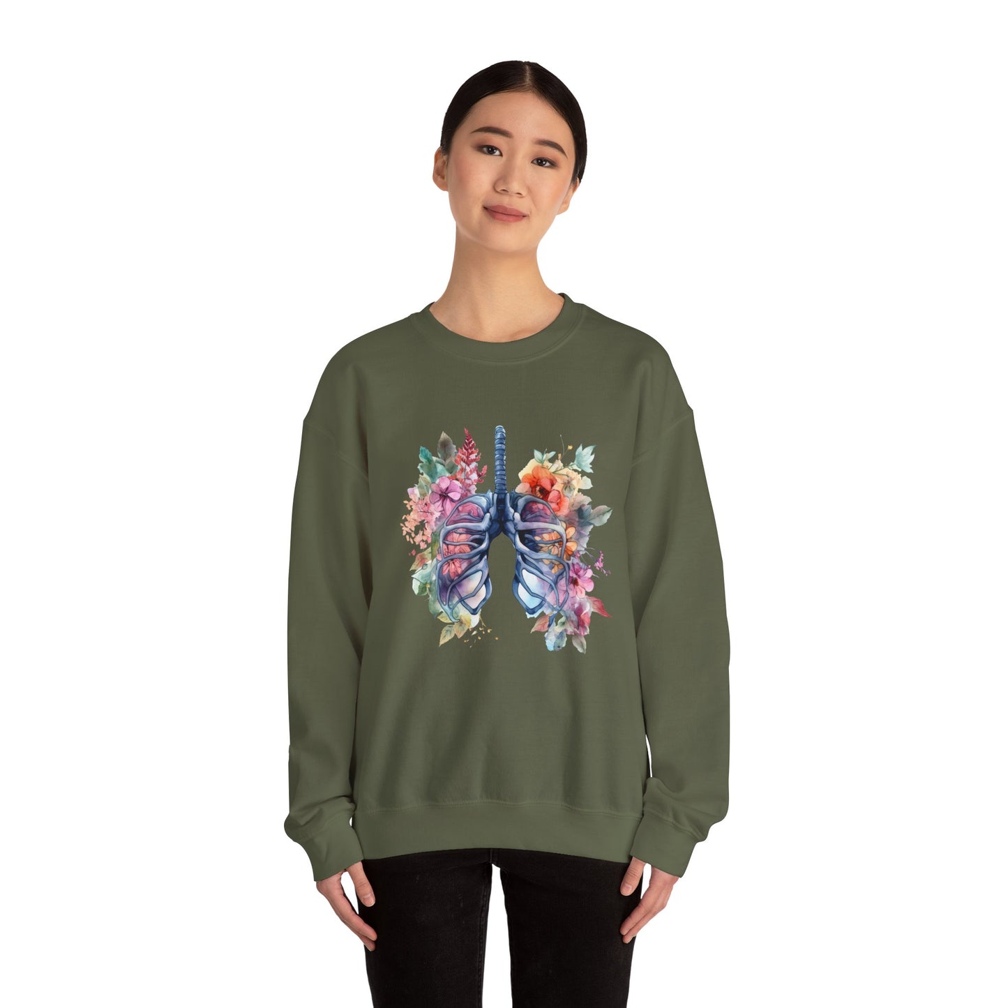 Flower Lungs - Unisex Midweight Softstyle Fleece Crewneck Sweatshirt