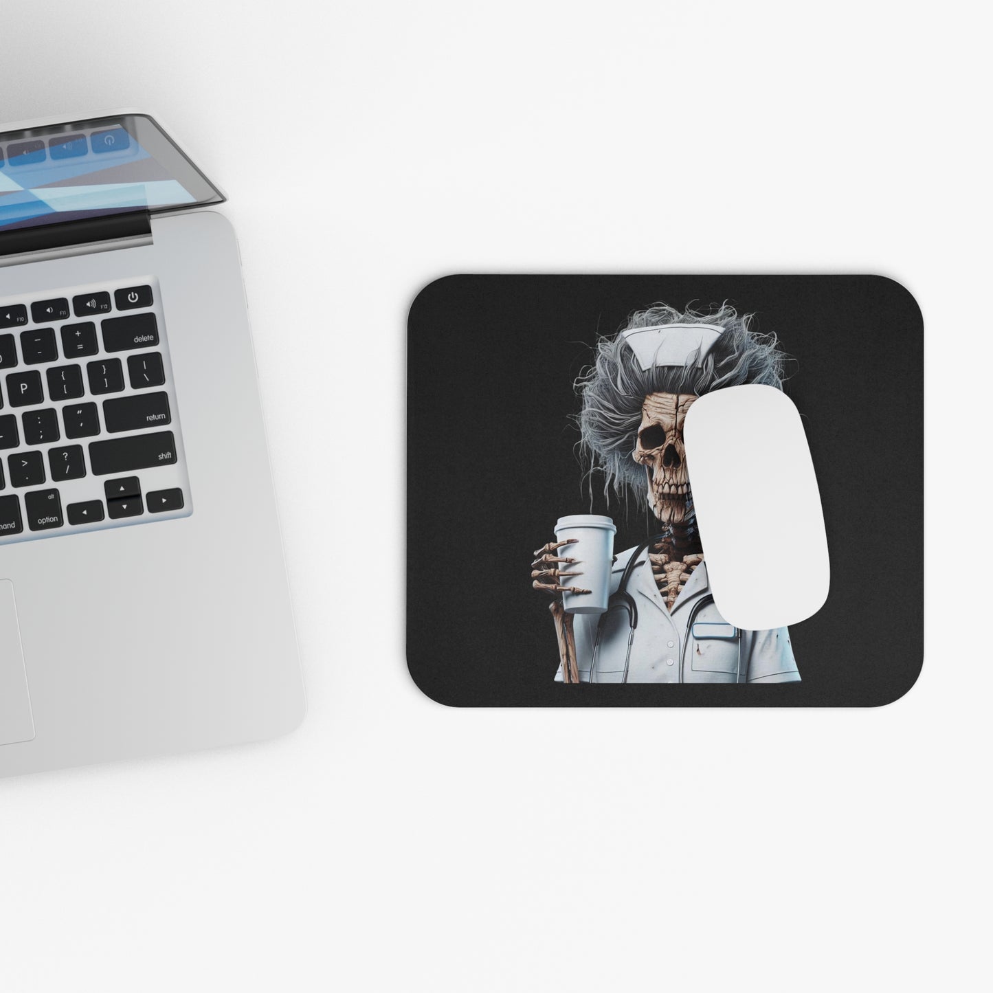 Skeleton Nurse Mouse Pad