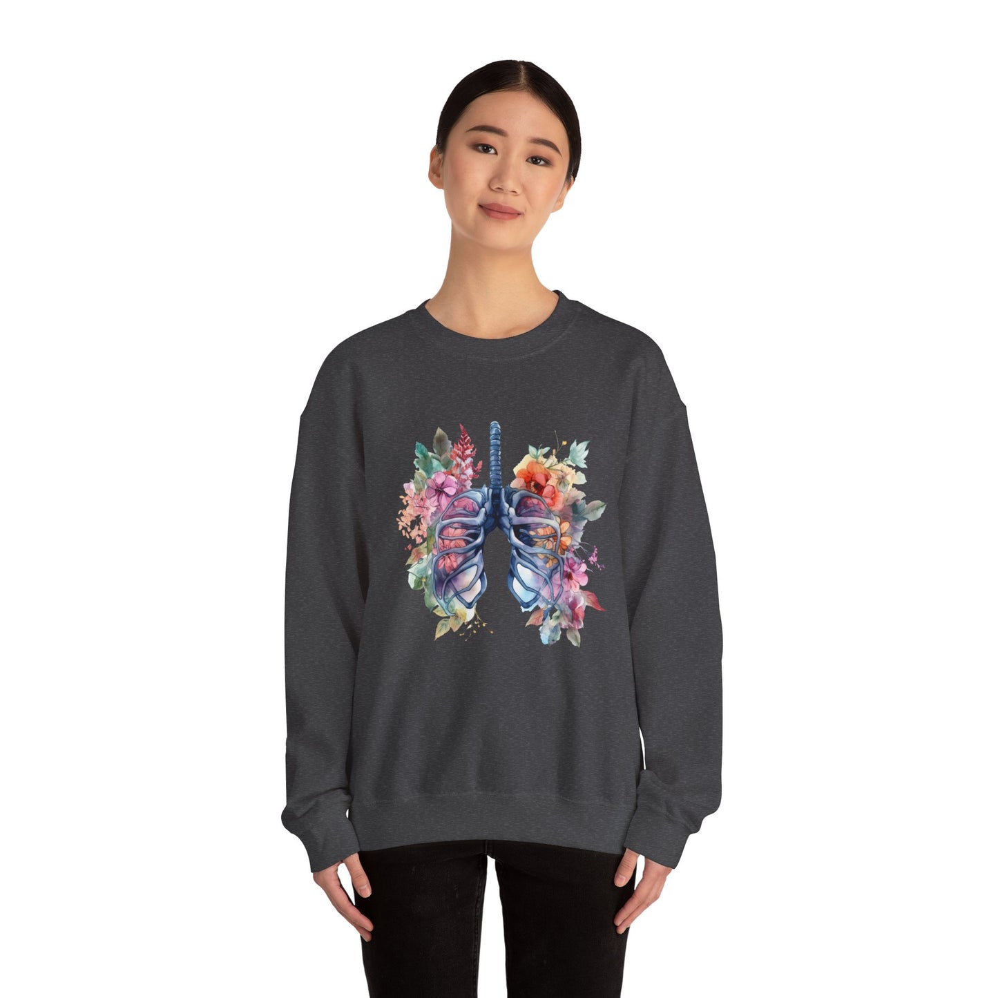 Flower Lungs - Unisex Midweight Softstyle Fleece Crewneck Sweatshirt