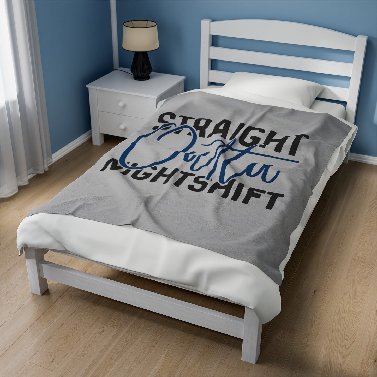 Straight Outta Nightshift Velveteen Plush Blanket