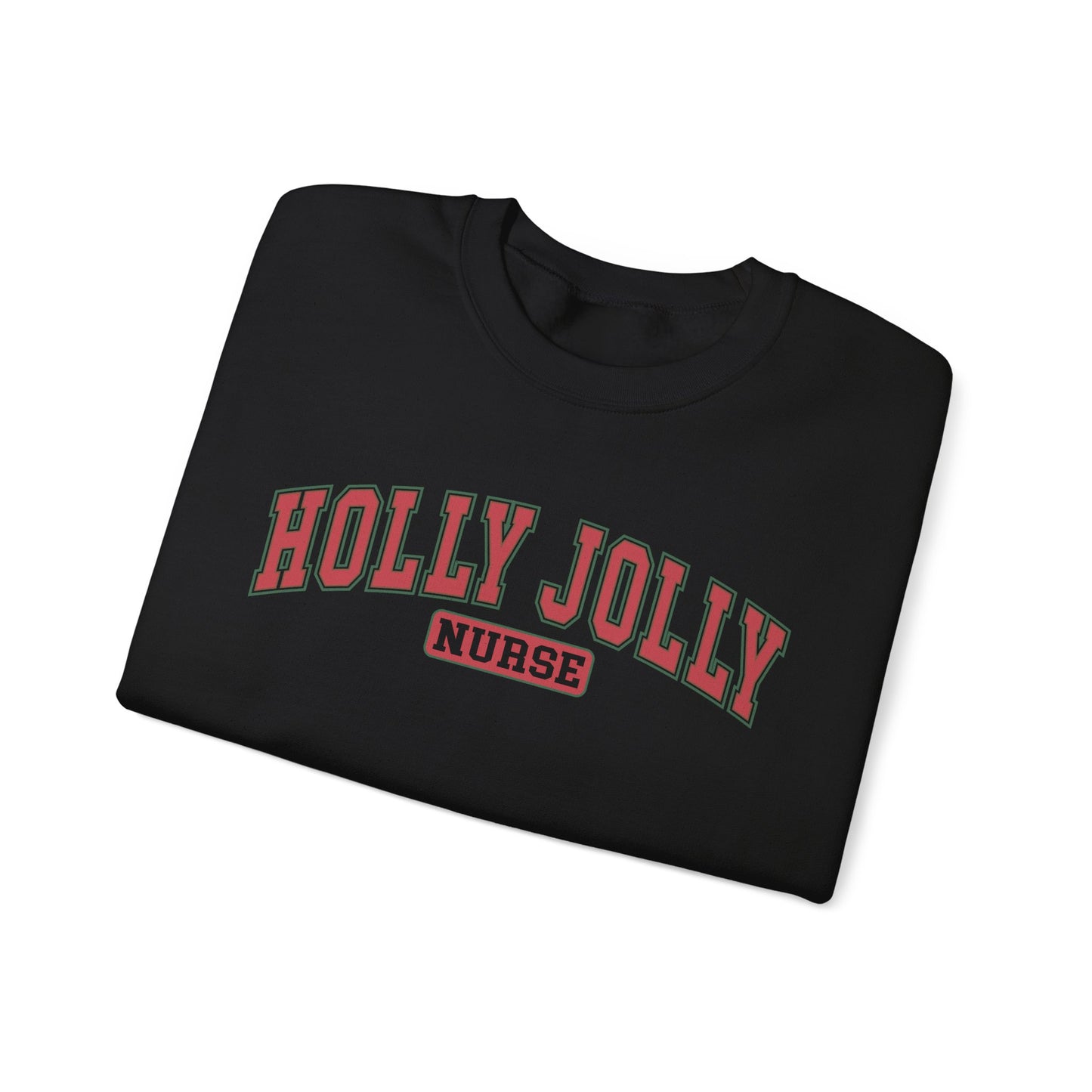 Holly Jolly Nurse Fleece Crewneck Sweatshirt