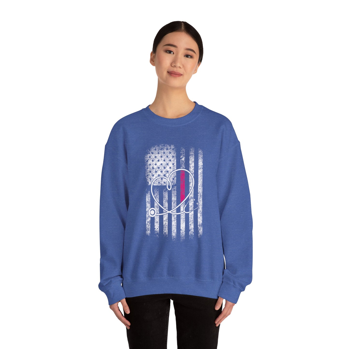 Flag/Stethoscope Crewneck Sweatshirt