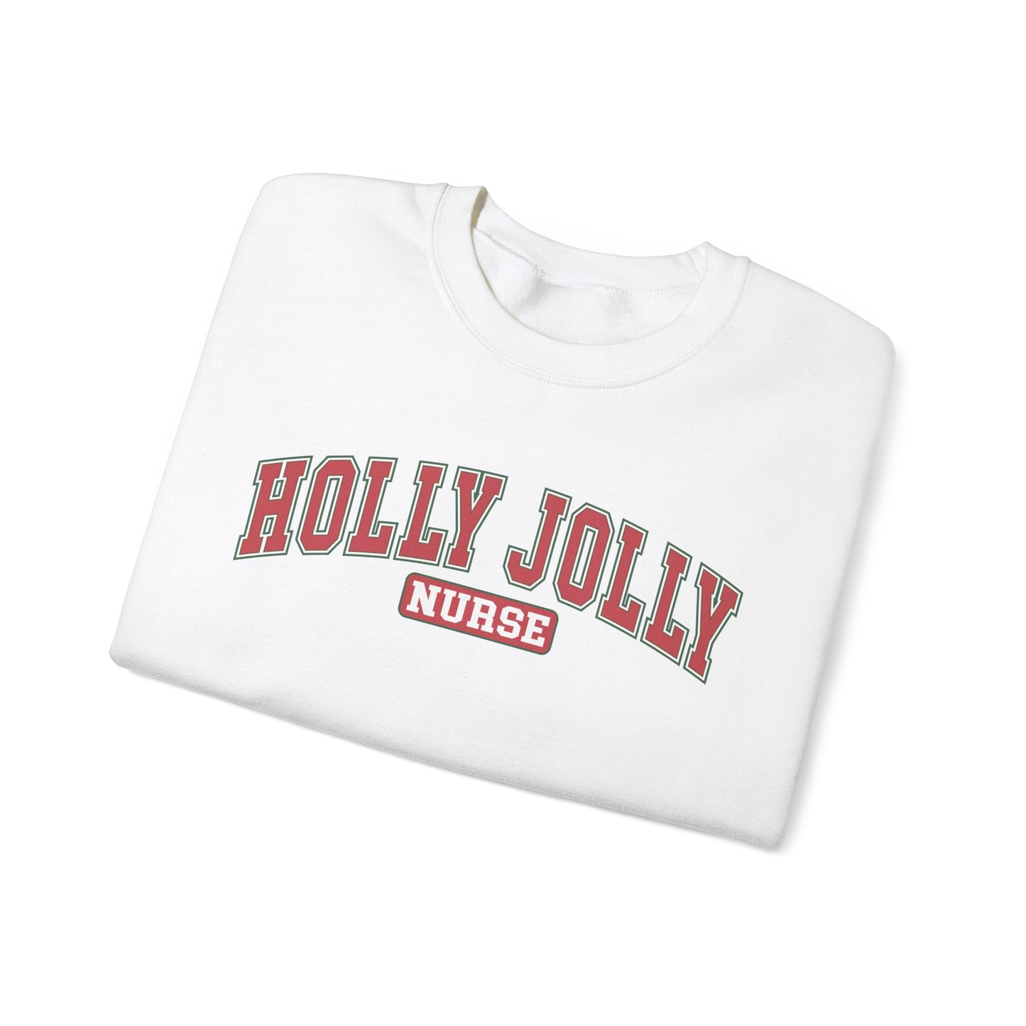 Holly Jolly Nurse Fleece Crewneck Sweatshirt