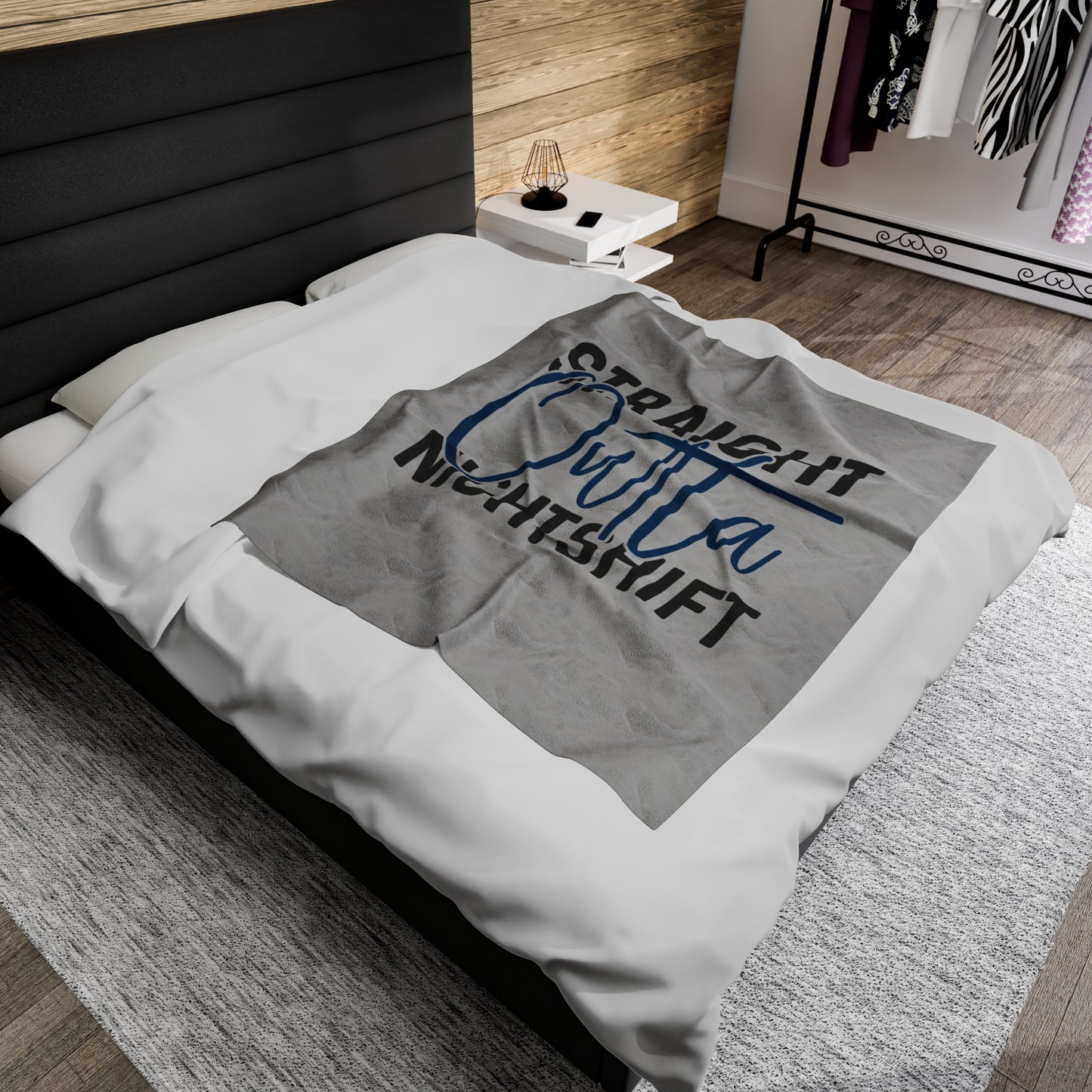 Straight Outta Nightshift Velveteen Plush Blanket
