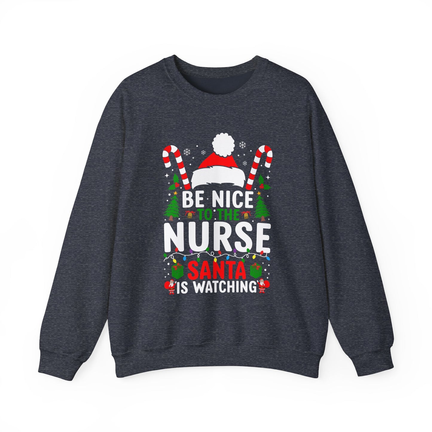 Santa is Watching - Unisex Midweight Softstyle Fleece Crewneck Sweatshirt