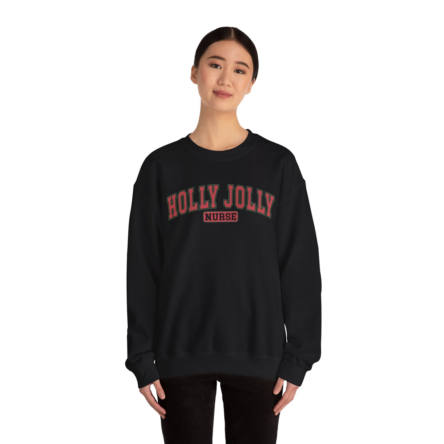 Holly Jolly Nurse Fleece Crewneck Sweatshirt