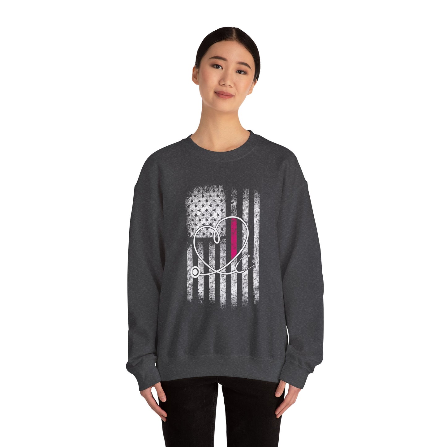 Flag/Stethoscope Crewneck Sweatshirt
