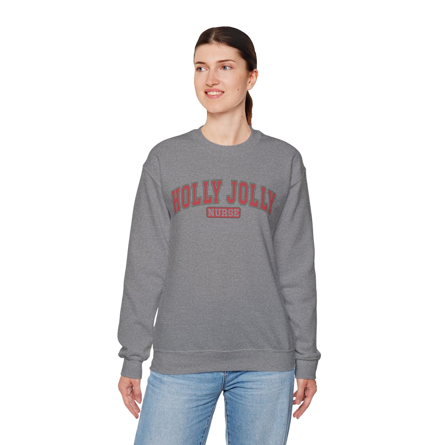Holly Jolly Nurse Fleece Crewneck Sweatshirt