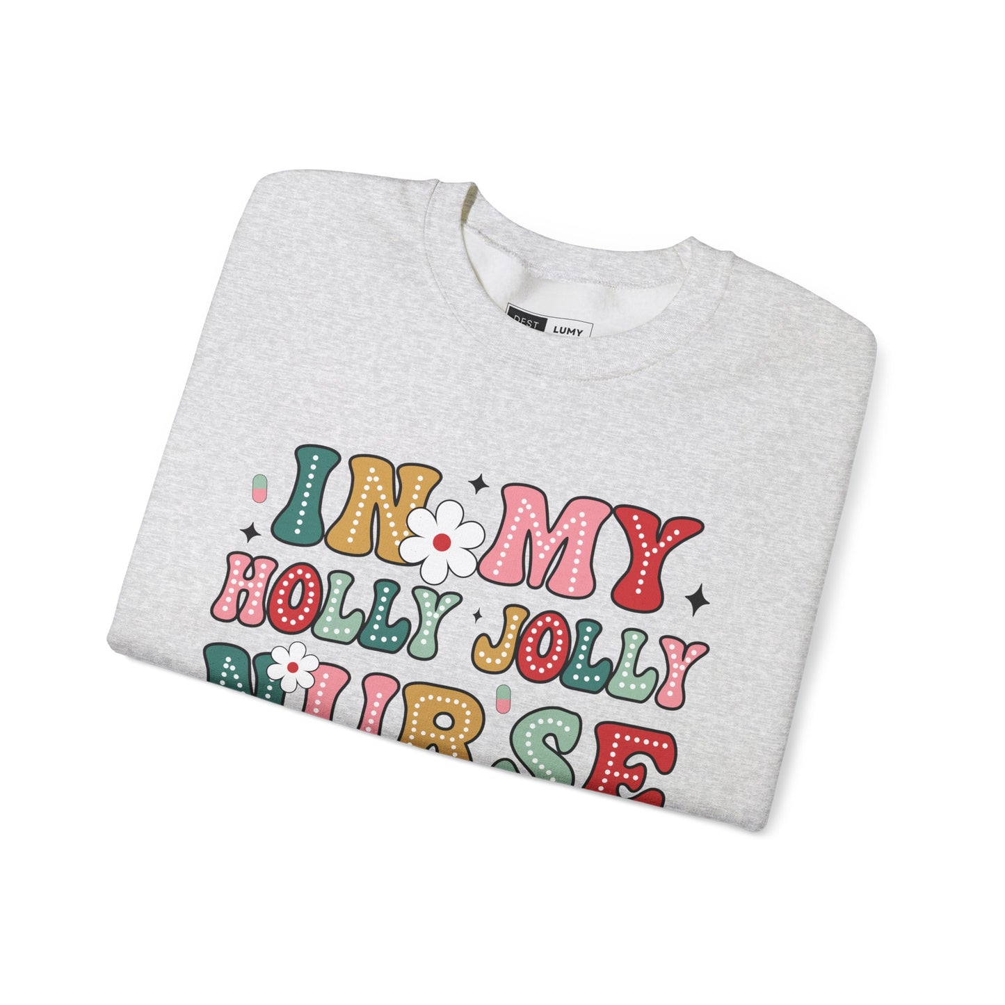 Unisex Midweight Softstyle Fleece Crewneck Sweatshirt - In My Holly Jolly Nurse Era