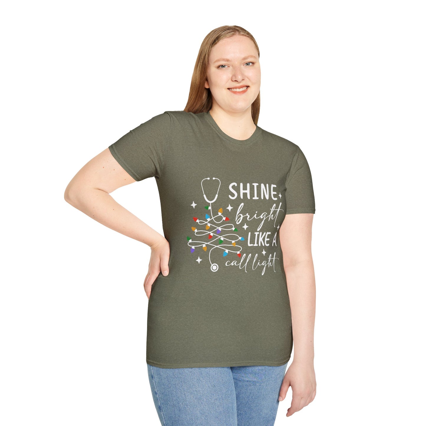 Christmas Medical Field Unisex T-Shirt - Shine Bright Like A Call Light