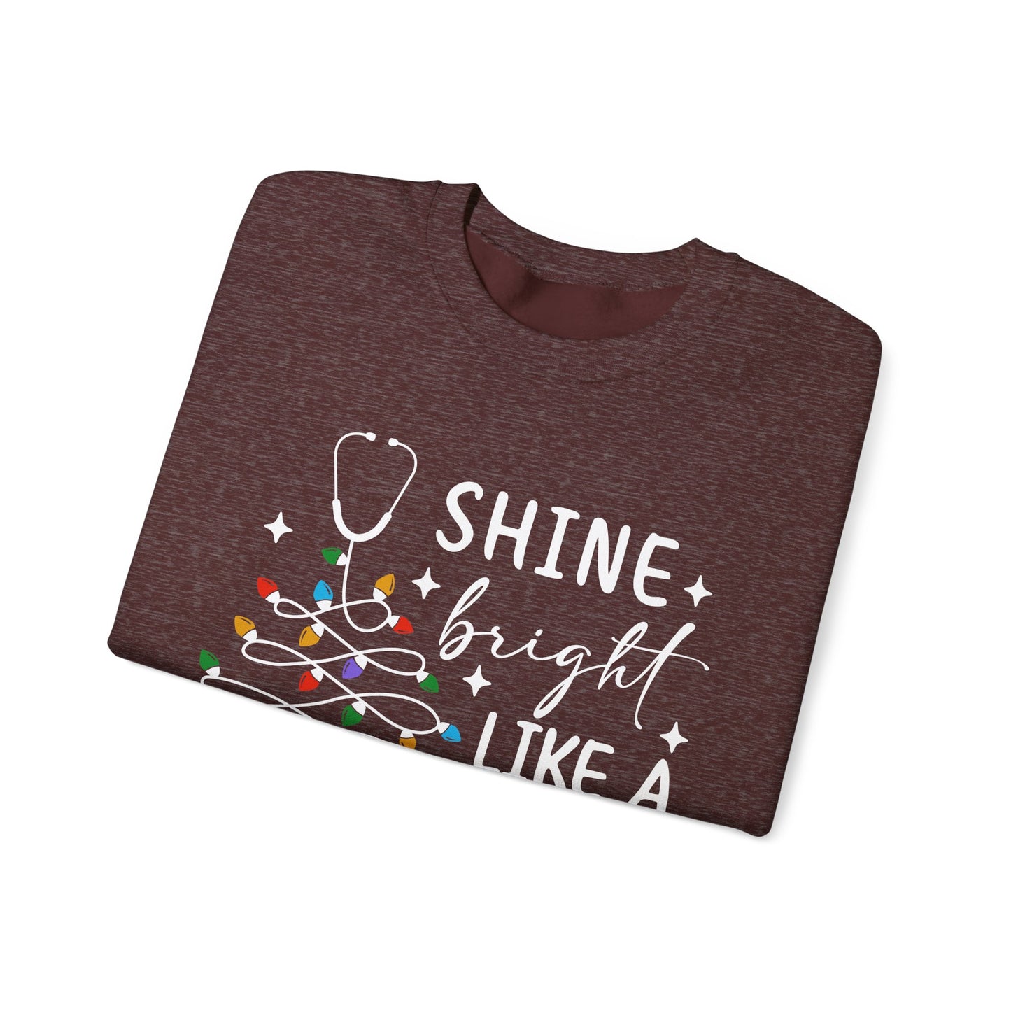 Shine Bright Like a Call Light - Unisex Midweight Softstyle Fleece Crewneck Sweatshirt