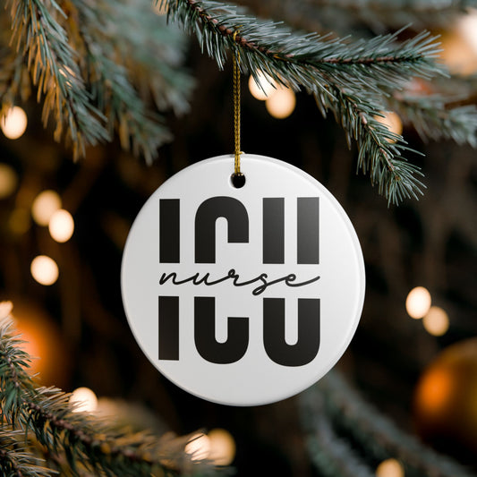 ICU Nurse Ceramic Holiday Ornament