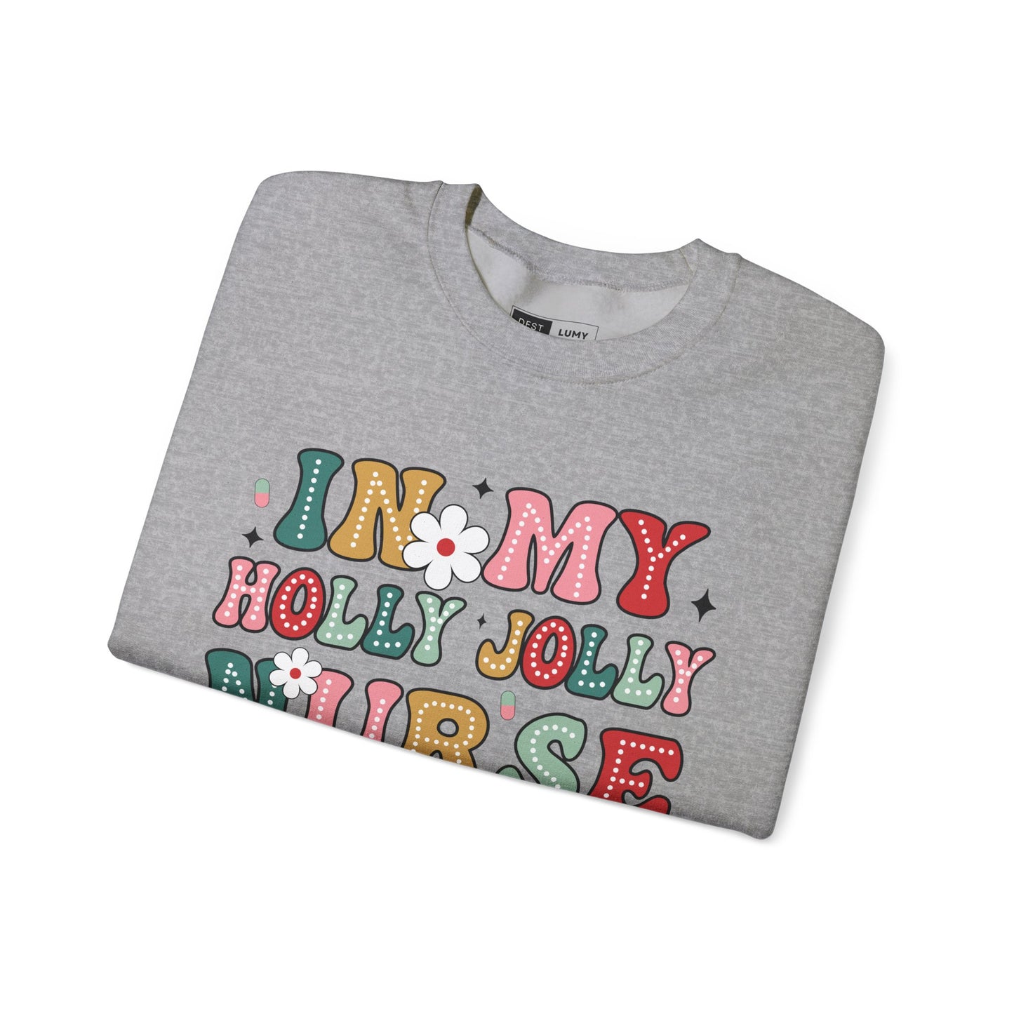 Unisex Midweight Softstyle Fleece Crewneck Sweatshirt - In My Holly Jolly Nurse Era