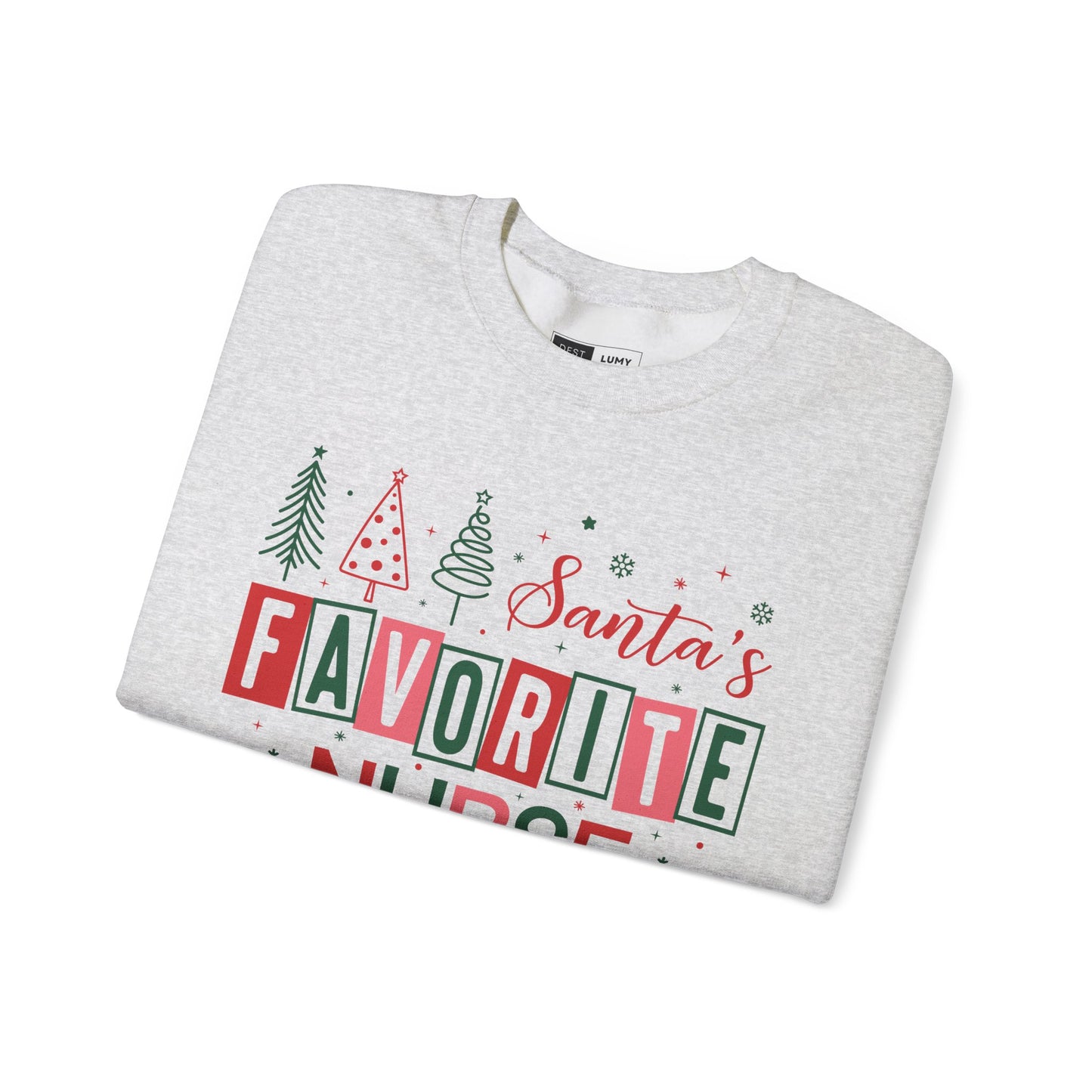 Santa's Favorite Nurse - Unisex Midweight Softstyle Fleece Crewneck Sweatshirt