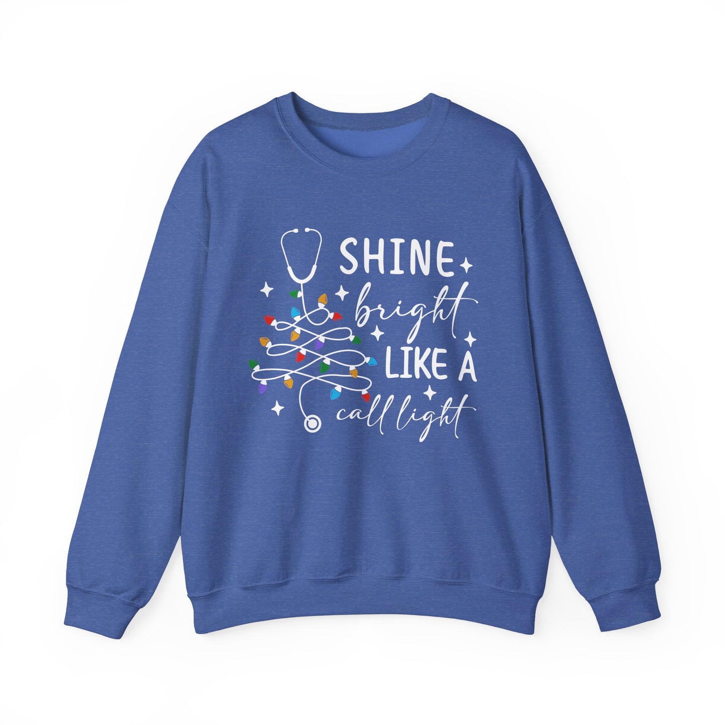 Shine Bright Like a Call Light - Unisex Midweight Softstyle Fleece Crewneck Sweatshirt