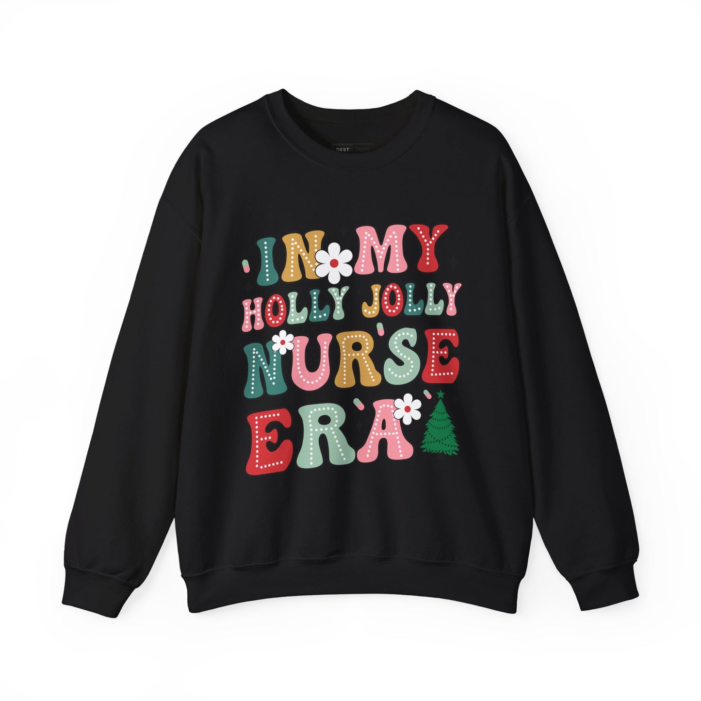 Unisex Midweight Softstyle Fleece Crewneck Sweatshirt - In My Holly Jolly Nurse Era