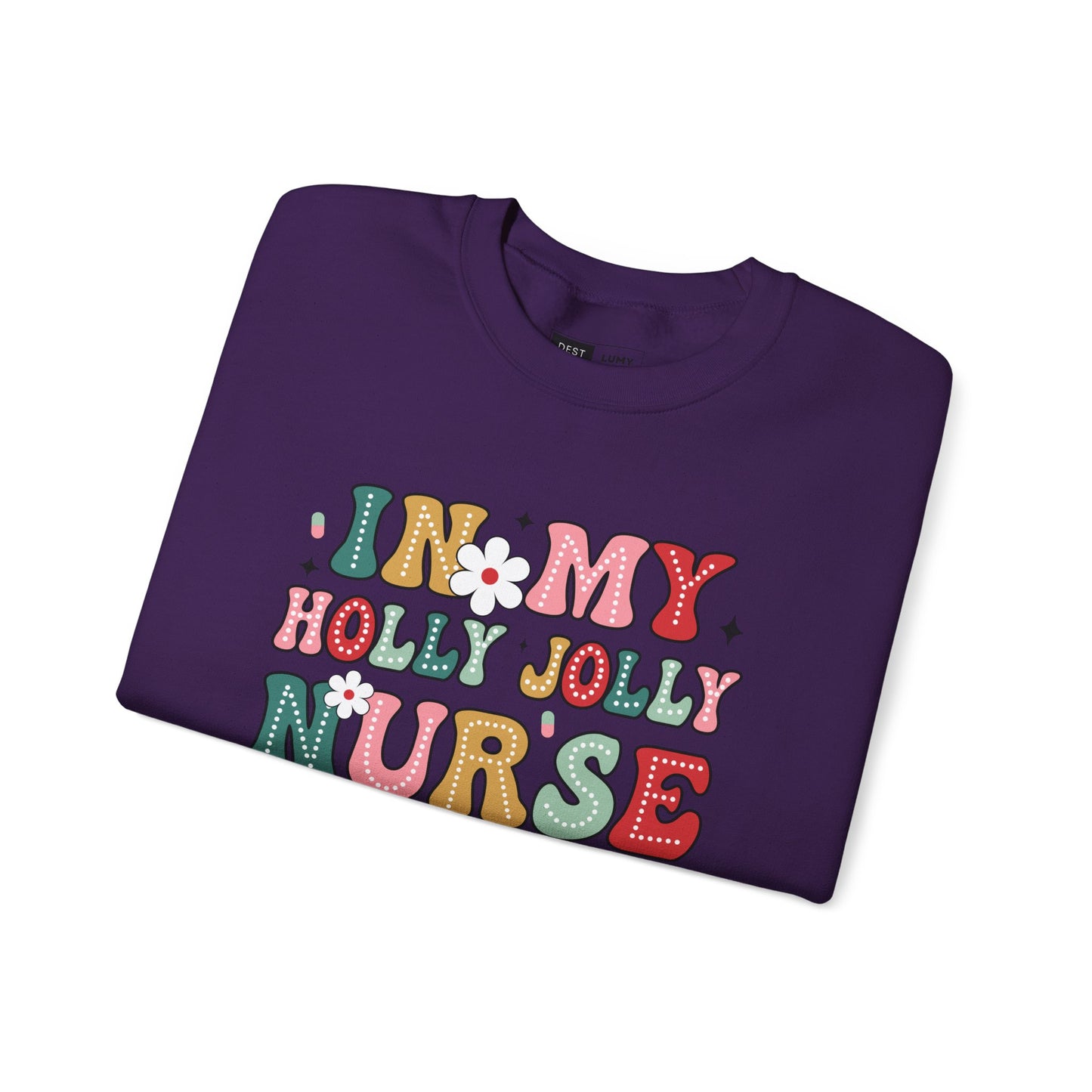 Unisex Midweight Softstyle Fleece Crewneck Sweatshirt - In My Holly Jolly Nurse Era