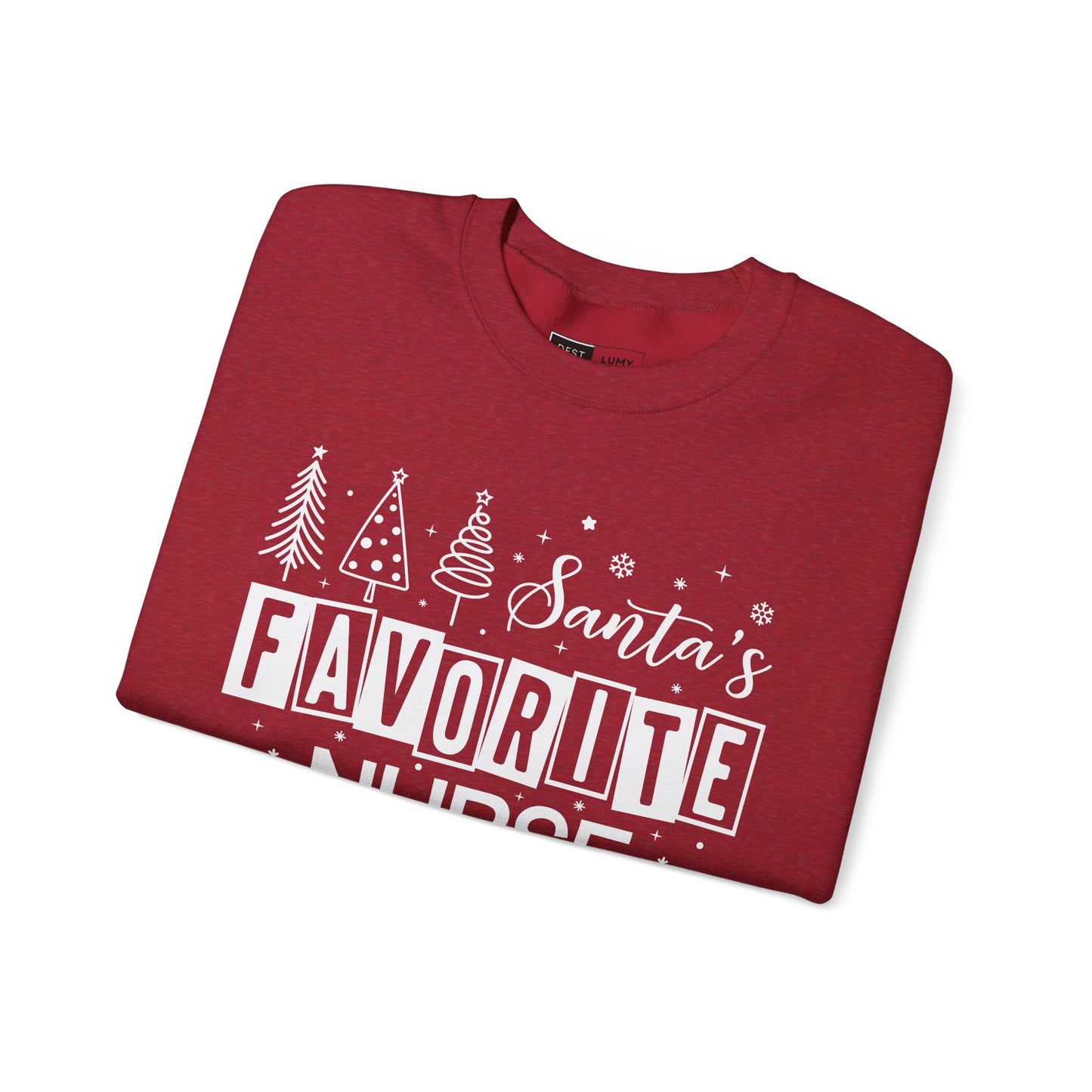 Santa's Favorite Nurse - Unisex Midweight Softstyle Fleece Crewneck Sweatshirt