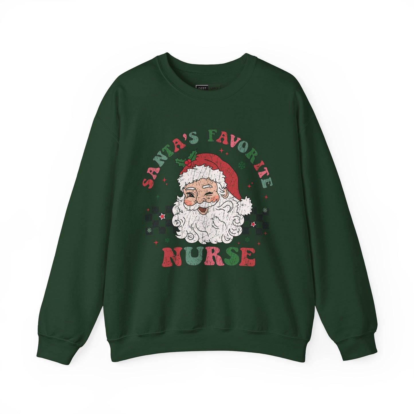 Santa's Favorite Nurse - Unisex Midweight Softstyle Fleece Crewneck Sweatshirt