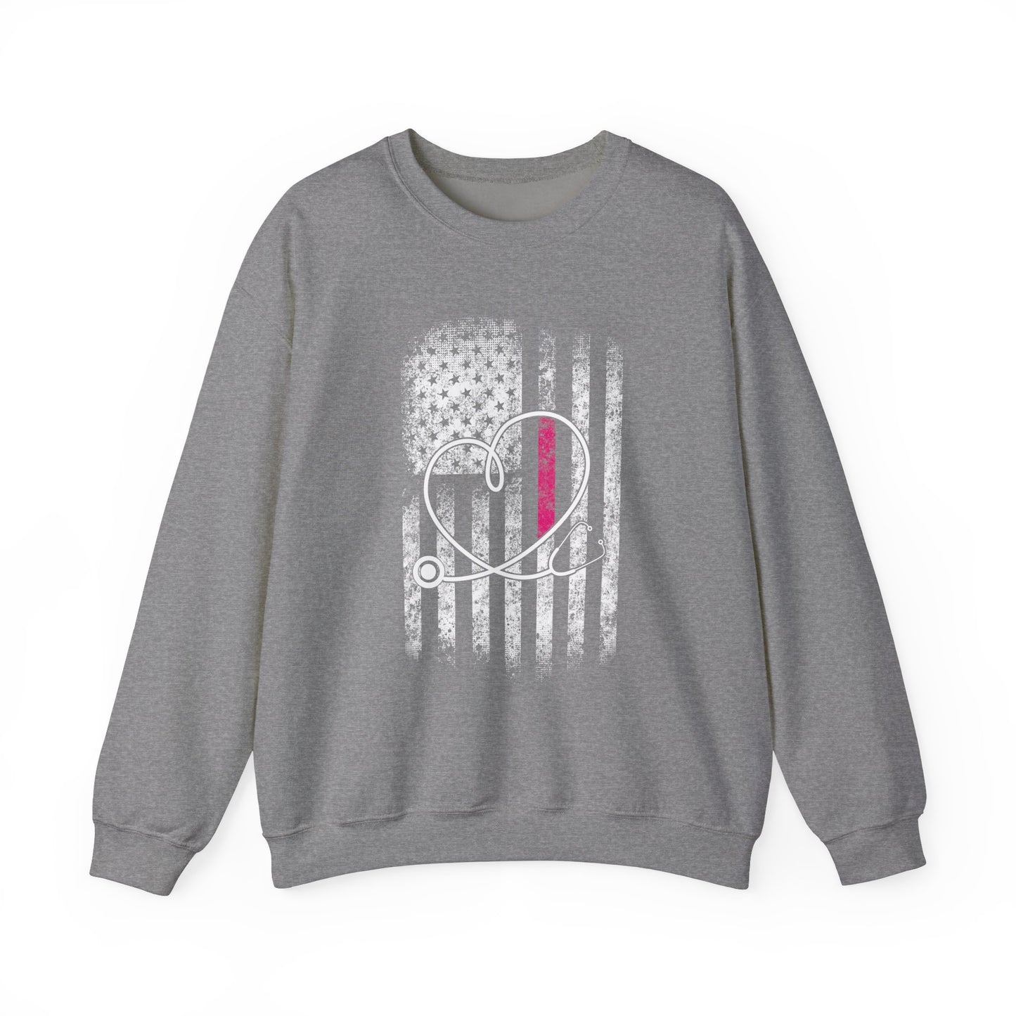 Flag/Stethoscope Crewneck Sweatshirt