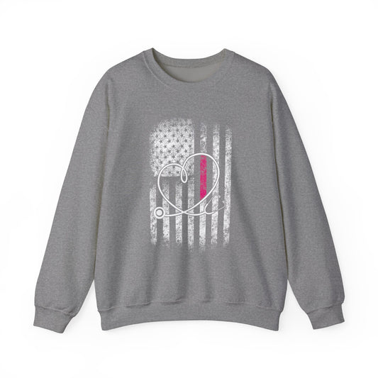 Flag/Stethoscope Crewneck Sweatshirt