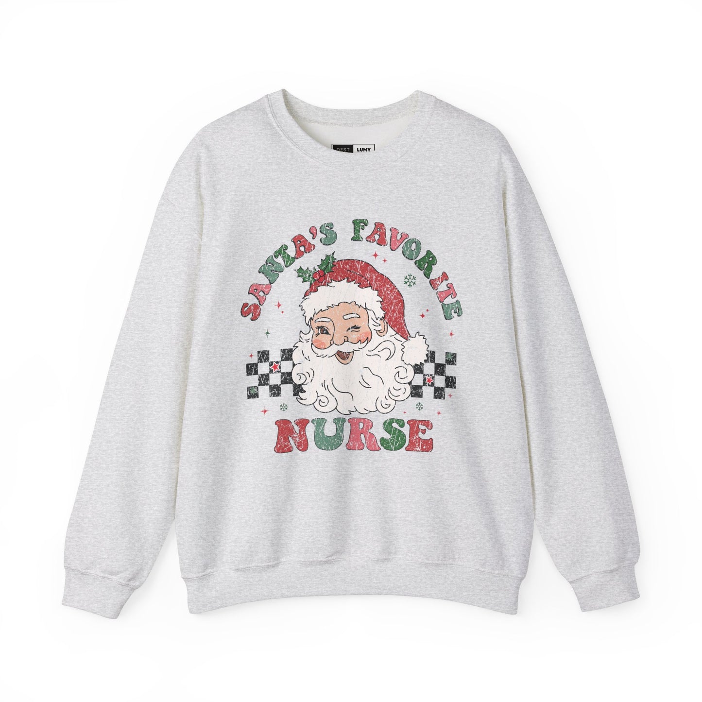 Santa's Favorite Nurse - Unisex Midweight Softstyle Fleece Crewneck Sweatshirt