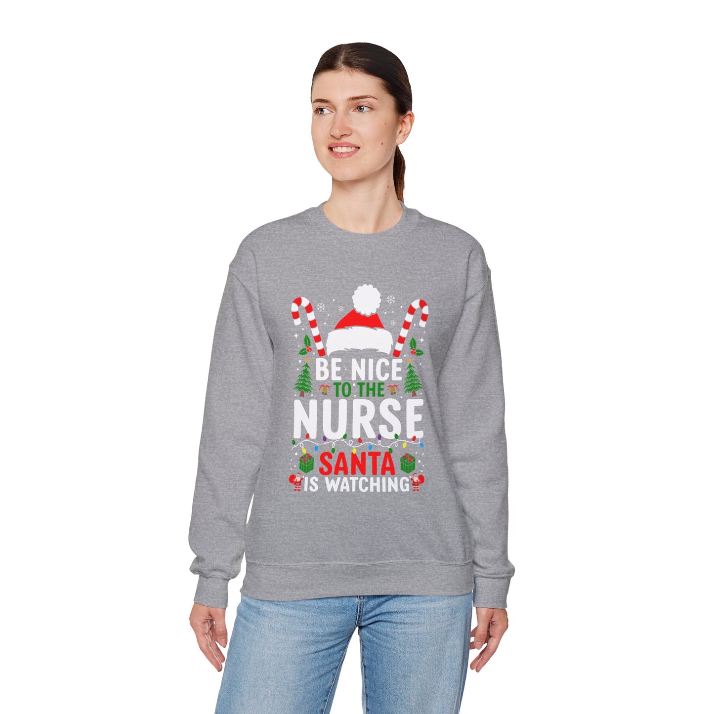 Santa is Watching - Unisex Midweight Softstyle Fleece Crewneck Sweatshirt