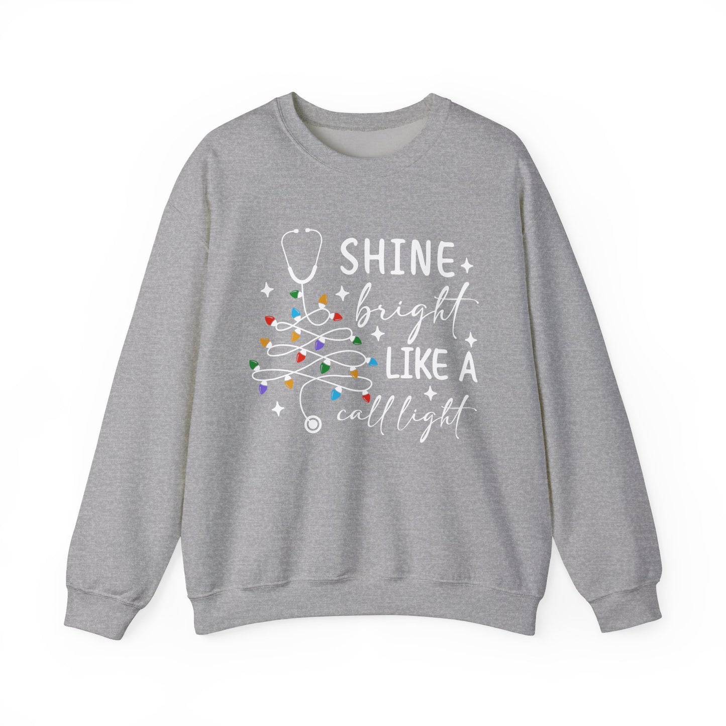 Shine Bright Like a Call Light - Unisex Midweight Softstyle Fleece Crewneck Sweatshirt