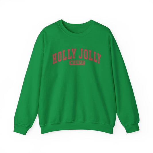 Holly Jolly Nurse Fleece Crewneck Sweatshirt