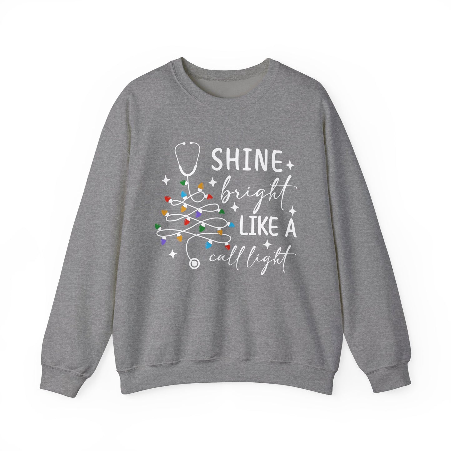 Shine Bright Like a Call Light - Unisex Midweight Softstyle Fleece Crewneck Sweatshirt