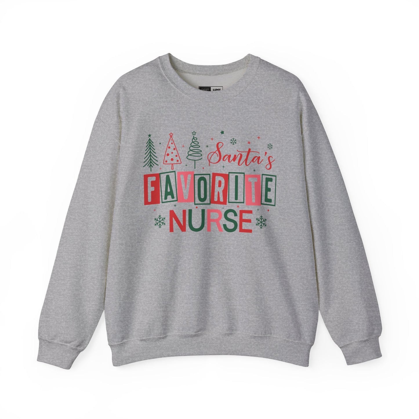 Santa's Favorite Nurse - Unisex Midweight Softstyle Fleece Crewneck Sweatshirt