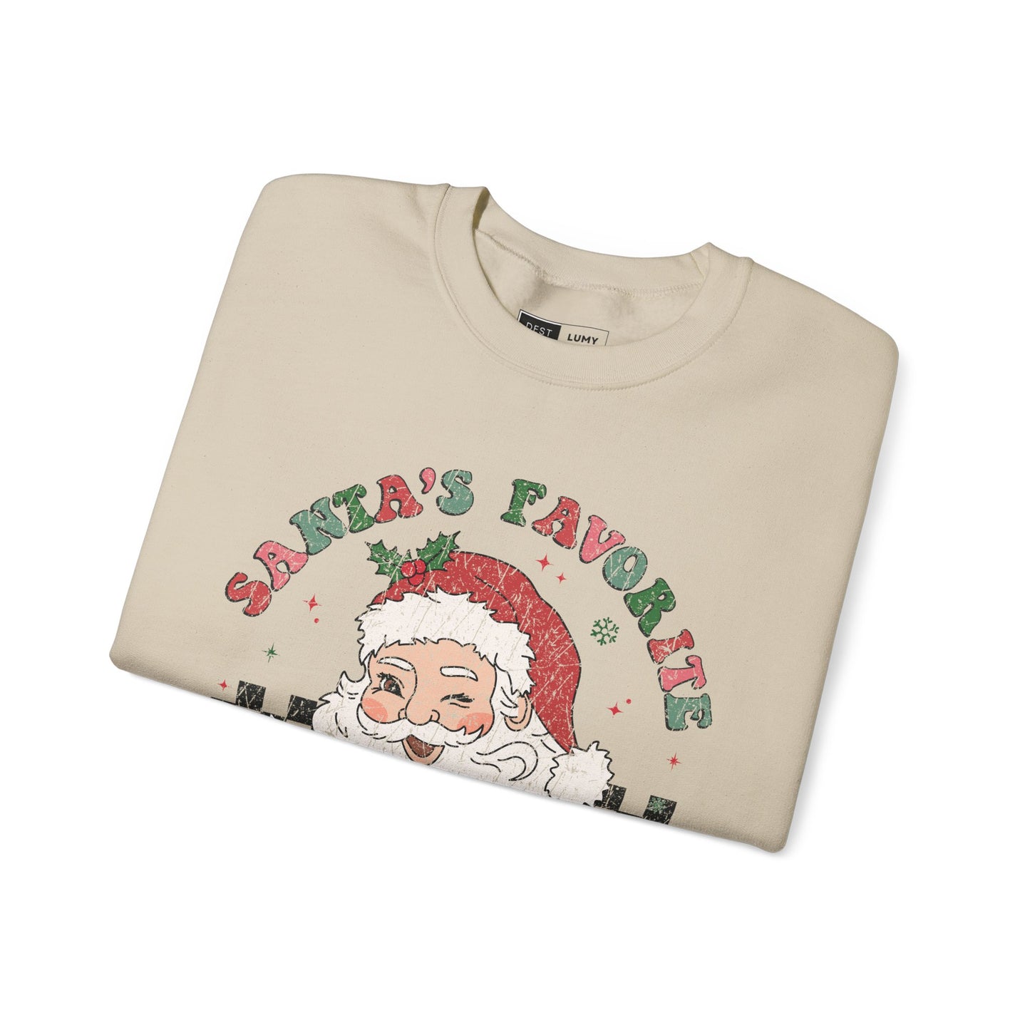 Santa's Favorite Nurse - Unisex Midweight Softstyle Fleece Crewneck Sweatshirt