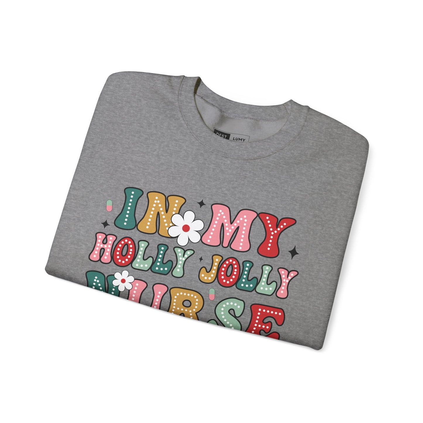 Unisex Midweight Softstyle Fleece Crewneck Sweatshirt - In My Holly Jolly Nurse Era