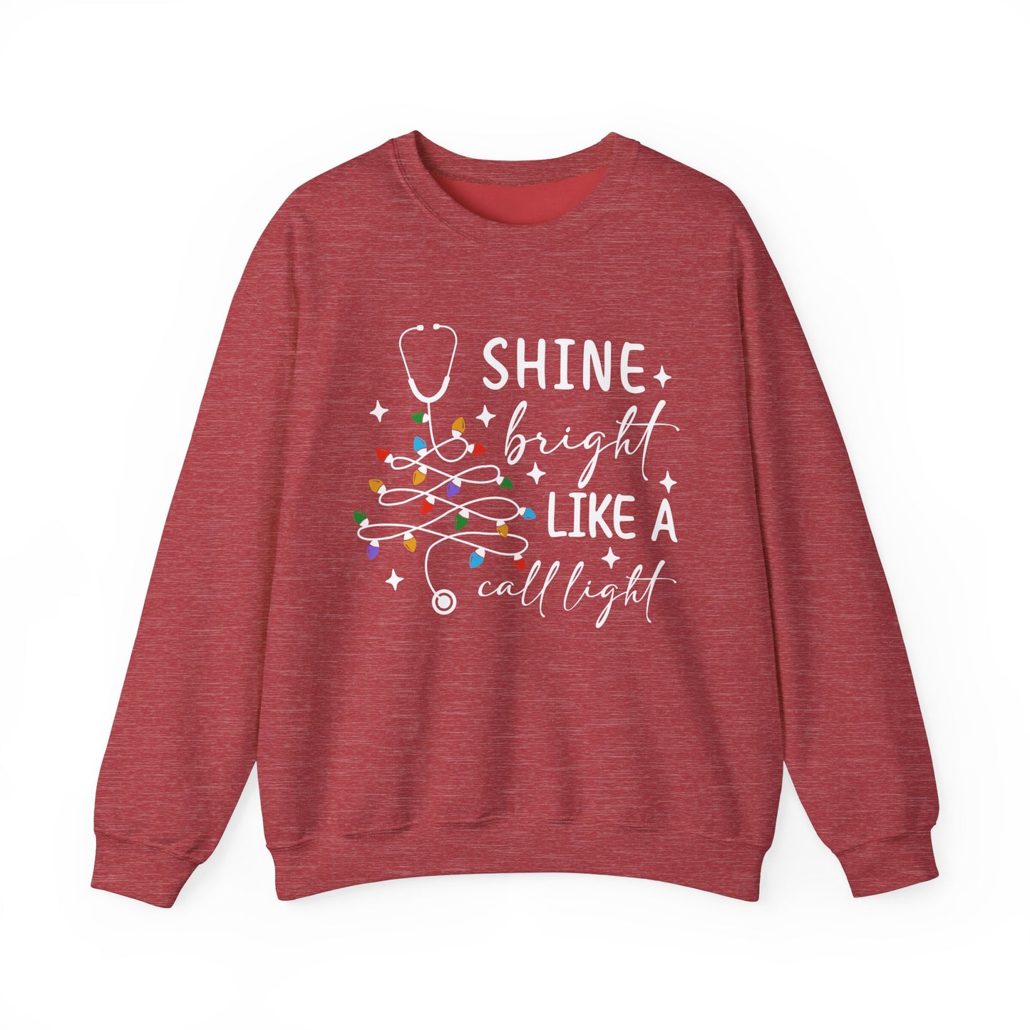 Shine Bright Like a Call Light - Unisex Midweight Softstyle Fleece Crewneck Sweatshirt